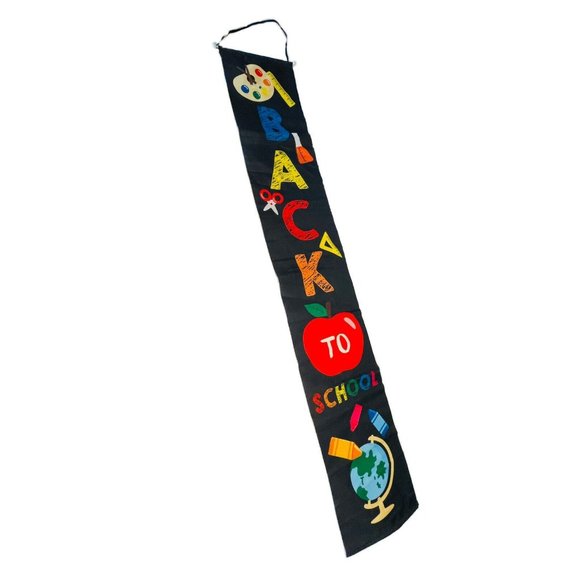 Welcome Back To School 2 LARGE 70” X 12” Door Polyester Banner Décor With Ribbon - Picture 4 of 6